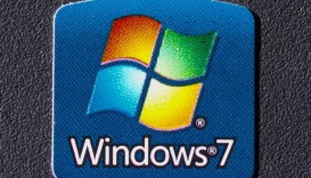 Windows 7 logo on a computer screen, representing a classic operating system.